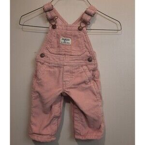 VTG OshKosh B’gosh Vestbak Pink Corduroy Overalls Baby Girl 3M Vintage Outfit